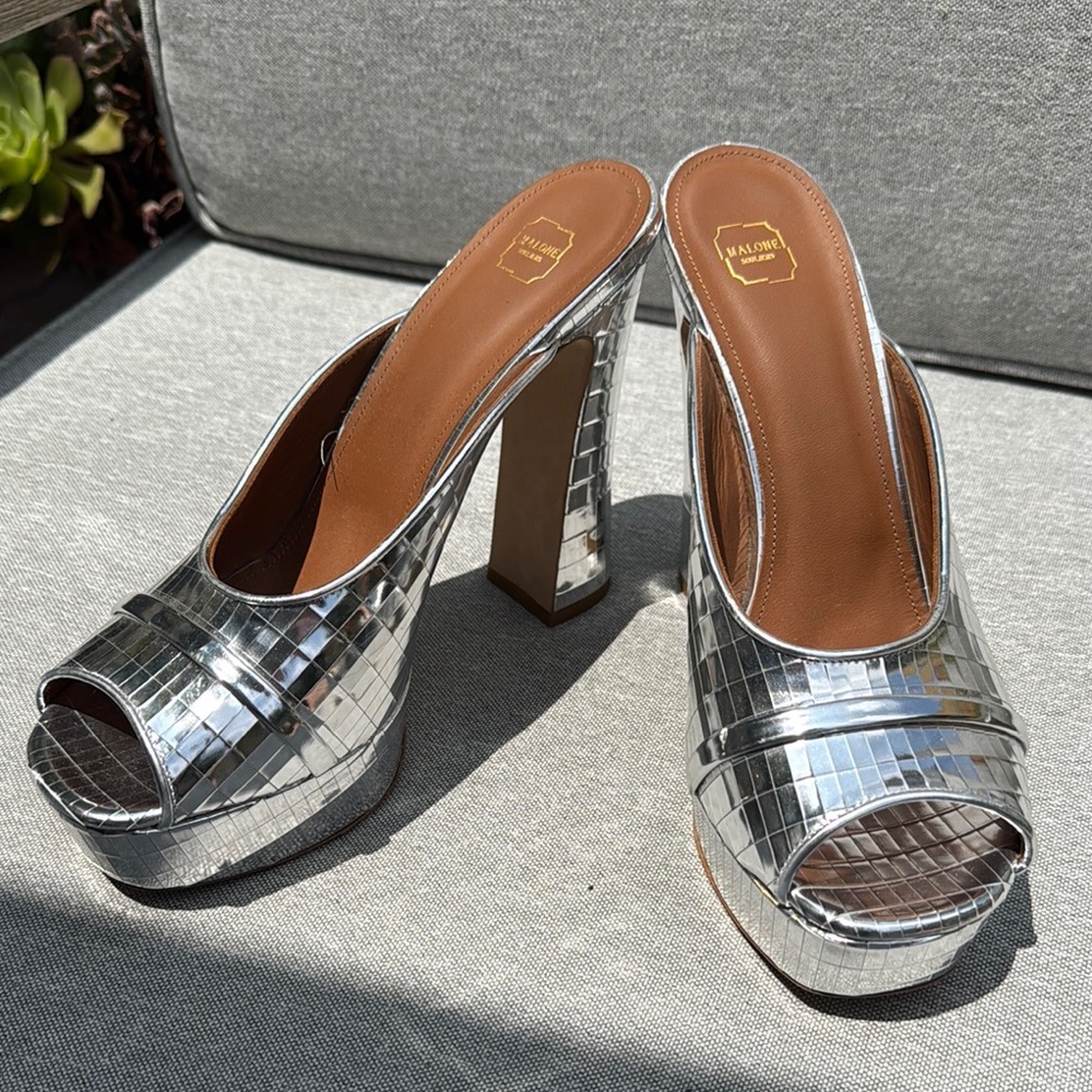 Malone Souliers Disco Ball Platform Mules Sz.41